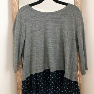 Gray sweater blouse